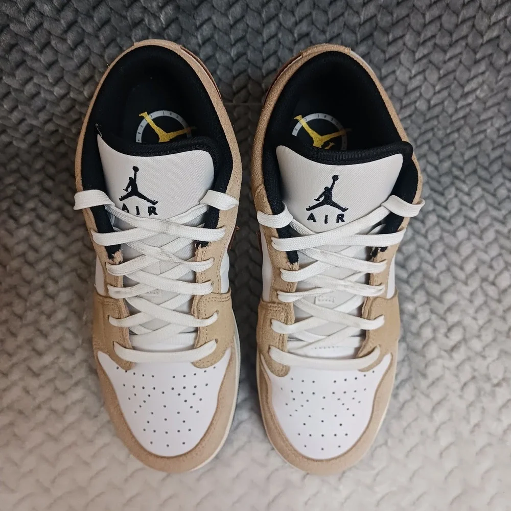 Air Jordan 1 Low SE Brown Elephant GS Youth Sneakers Shoes Size 5.5Y Women's 7